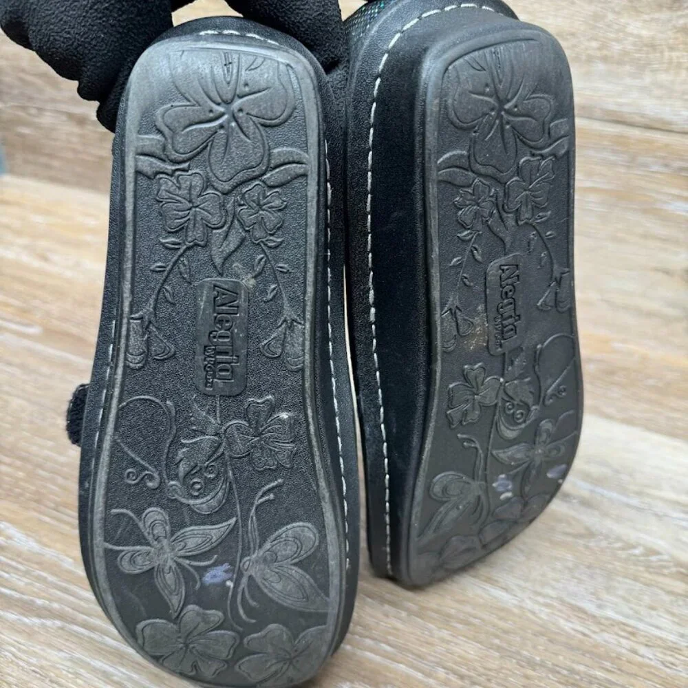 Alegria Paloma Black/Silver Mary Jane Women's Size EU 37